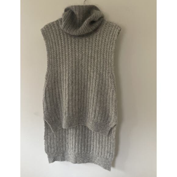 3.1 Philip Lim Gray Mohair Sleeveless Sweater High Low Size Medium - Picture 3 of 7